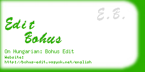 edit bohus business card